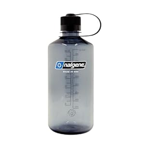 Nalgene Sustain Tritan BPA-Free Water Bottle Made with Material Derived from 50% Plastic Waste, 32 OZ, Narrow Mouth,Grey