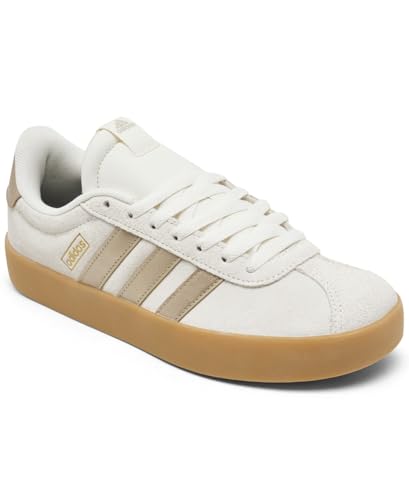 adidas Women's Vl Court 3.0 Sneakers (Natural/Gold/Gum) - Size 9.5 M