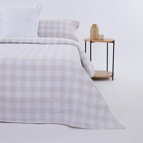10XDIEZ Funda Nórdica de Franela con Estampado, 100% Algodón, Tacto Melocotón, para Camas de 90 a 180 cm - Damas Arena, Cama de 90cm