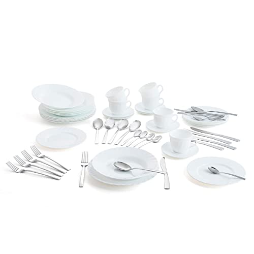 Luminarc 4475621 Vajilla trianon, Tazas y cubertería, Blanco, Juego de 20 Piezas