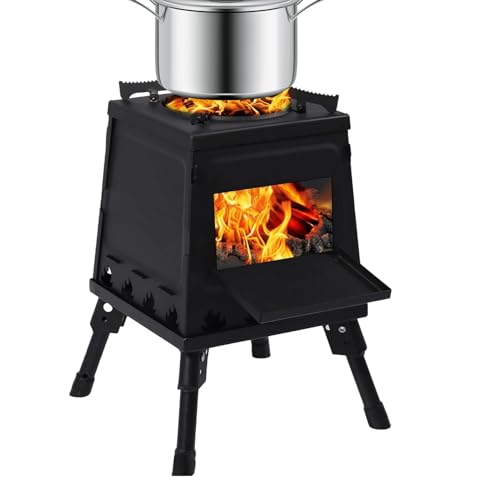 FVPKYUR Estufa Cohete, Estufa De Camping, Estufa de leña pequeña Estufa de tienda plegable, Gadgets Para Acampar, Calentador De Leña, Estufas Para Acampar Para Barbacoa, Agua Hirviendo, Cocinar