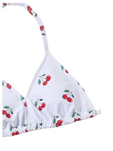 Image of SHENHE Girl's 3 Piece Swimsuits Cute Halter Triangle Bikini Bathing Suit with Beach Cover Up