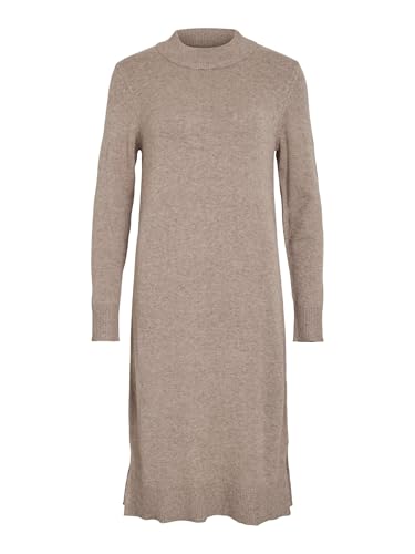 Vila Damen Viril Crew Neck L/S Midi Dress-Noos Kleid, Falcon,L