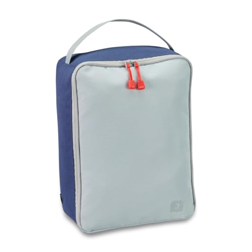 Bolsa de nailon para zapatos Footjoy gris y azul marino de 9.5x13x5 pulgadas