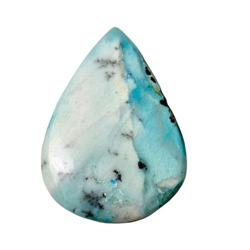 Larimar de lithothérapie cabochon poire 61x42mm pour pendentif d'harmonie
