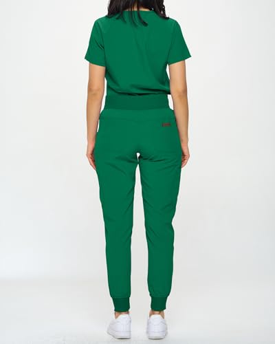 Image of Monarch Uniforms Slim Fit Stretchy Scrubs Women's Jogger Scrub Set Slim Jogger Scrubs with Tuck-In Top for Women