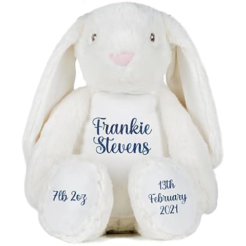 STEVENS DESIGNS & PRINTS Personalised Birth Detail Teddy Bear Newborn Baby Gifts Baby Teddy Bunny Teddy Rabbit Girls Boys Cover