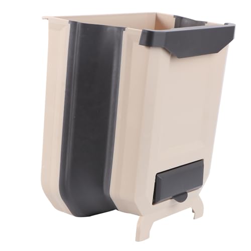 Cubo de basura colgante plegable para cocina beige