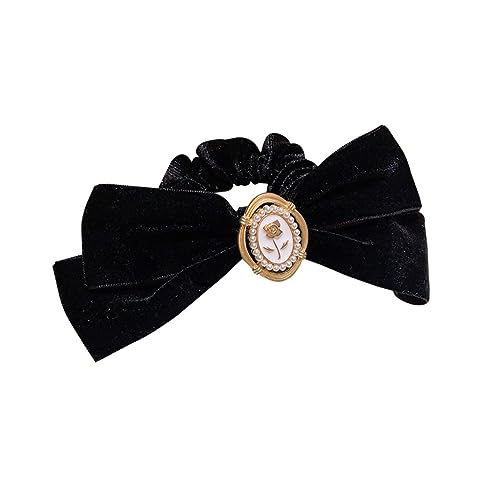 Autumn and Winter Hair Ornaments Rope Retro Pearl Flowers Velvet