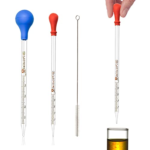 Set Vetreria Da Laboratorio - 2 Pipette Graduate 5ml/10ml, Cilindro 100ml Con Spazzole E Agitatore | Per Scuola E Hobby