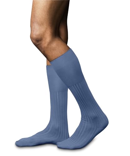 FALKE Herren Kniestrümpfe No. 13 M KH Baumwolle lang einfarbig 1 Paar, Blau (Airy Blue 6707), 41-42 – Ansicht 2