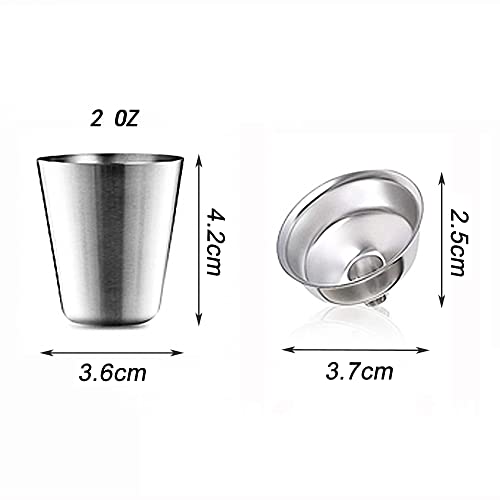 Image of ROIMOE Stainless Hip Flask Gift Set 8 Oz Hip Flask with Black Leather Cover Portable Steel Hip Flasks for Liquor with 2 Cups & Funnel Whiskey&Rum &Vodka Flasks for Drink Bar BBQ and Traveling