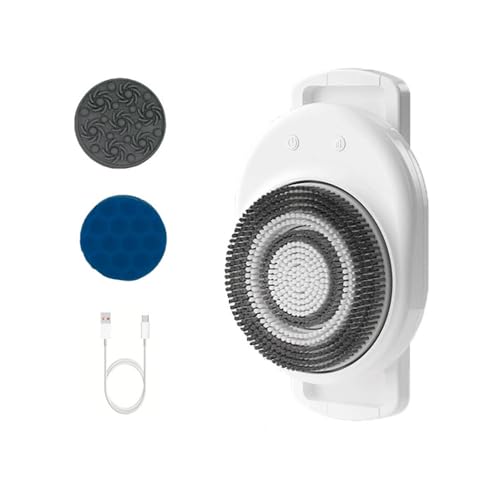 Electric Shower Back Scrubber Wall Mounted 360 Rotating Body Brush with 3 Replaceable Heads 3-Speed Adjustable & Height Adjustable for Exfoliating and Deep Cleansing