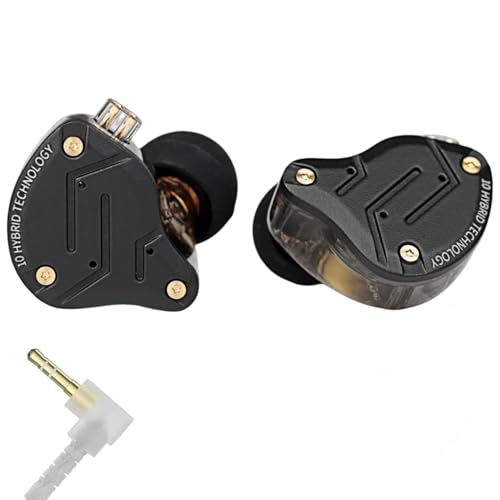 Image of KZ ZS10 PRO in Ear Monitor Headphones, 4BA+1DD 5 Hybrid Driver Gaming Earbuds Wired Earphones, HiFi Clarity Sound Immersive Bass IEMs for Gaming Musician Audiophile (Matte Black Without Microphone)