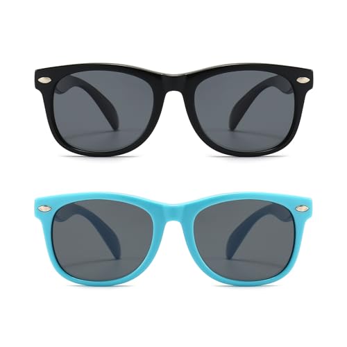 Image of FANNYGO 3 Pack Kids Sunglasses for Boys Girls Kid children's Polarized Sunglasses Age 3-10