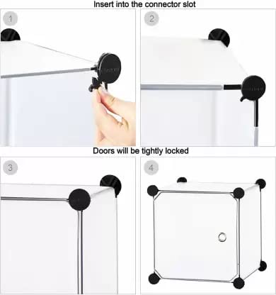 Image of Kids Plastic Collapsible Wardrobe Organizer for Storage | Cute Cartoon Design | Heavy Duty Cloth Organizer for Storage | Easy to Assemble | Perfect for Kids Room & Home (Black)