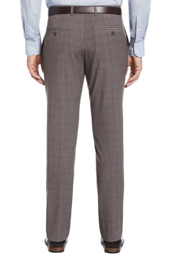 Perry Ellis Mens Slim-Fit Flat Front Dress Pants 36W x 32L Mushroom Grey2