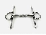 Lift Sports Full Cheek Horse Snaffle Bit with Lozenge Fat Double Joint Oval Link StainlessSteel (4.75 Inch)