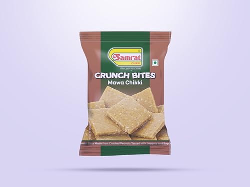 Samrat Peanut Mawa Chikki Nutty Twist - Crunchy Peanut Brittle Candy Bar| No Added Preservatives and Colours Traditional Indian Sweets | Healthy Snack | 720g