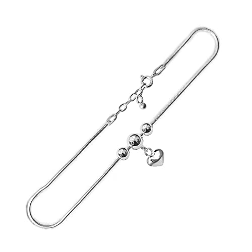 Parnika Trendy Movable Silver Charm Threaded in Silver Payal (Anklet) in Pure 92.5 Sterling Silver for Girls/Women - One Piece (Heart charm) (B091YXCVJ9) Amazon Price History, Amazon Price Tracker