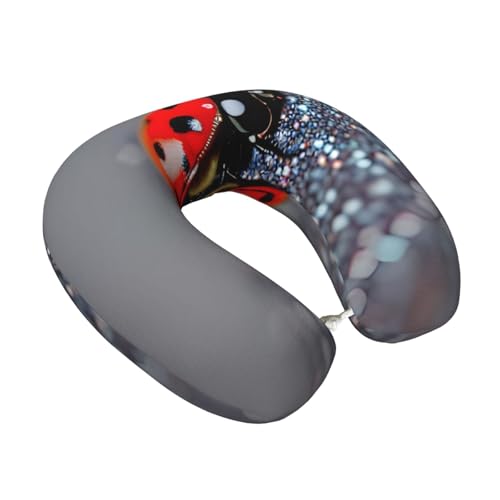 Almohada De Viaje De Poliéster Negra Semicircular miniatura 2