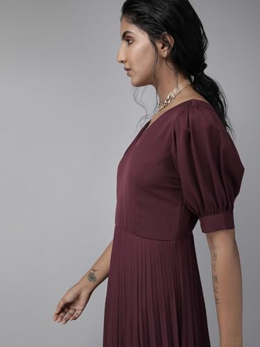 Image of Rare Women's Polyester Fit and Flare Midi Dress