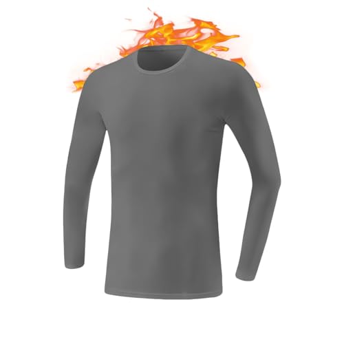Channo Ropa Interior Térmica Camiseta de Hombre Gris L