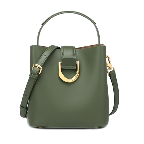 MoreFarther Bolso bandolera de cuero para mujer, bolsos de mano con correa ajustable, bolsos de diseño, Verde, Bolso de hombro