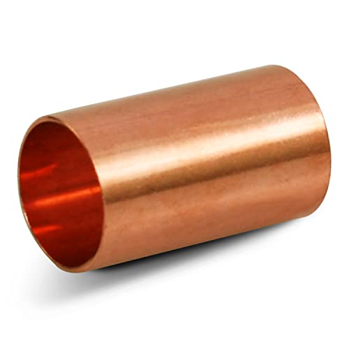 Supply Giant DDDM0150 Straight Copper Coupling With Sweat Sockets And Without Tube Stop, 1-1/2 Inch