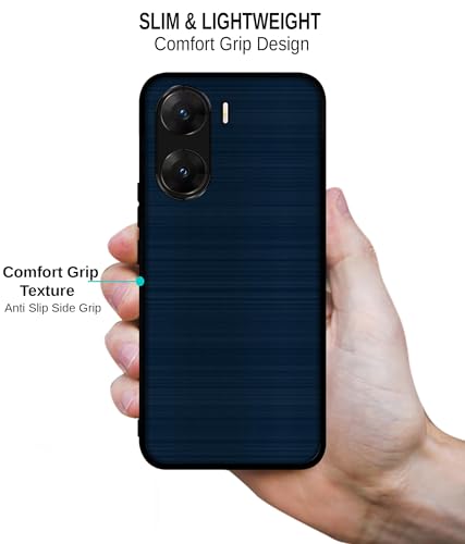 Image of Blue Line Design Premium 2D Printed Metal Back Case Cover for Vivo V29E 5G