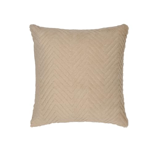 Image of Wakefit Designer Cushion Cover | 16x16 inch | Velvet Fabric | Machine Washable | Pack of 1 | Fur Beige