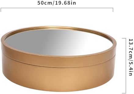 20" Round Bathroom Mirror Cabinet, Wall Mounted Storage Medicine Cabinet with Mirror, Wooden Round Wall Storage Cabinet for Bathroom, Stylish & Functional Design