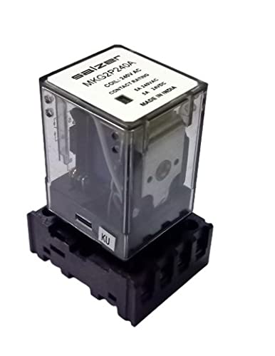 8 Pin Relay 5Amp 2 Pole Salzer Make General Purpose Relay, MKG2P Plugin type enclosed with LED Indication - With Mounting Base (220V AC)-image-30