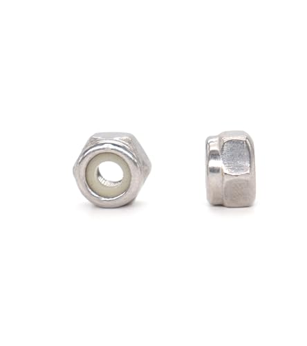 Image of 100pcs 10-24 Nylock Self Lock Nuts Nylon Inserted 304 Stainless Steel, #10-24 Locking Nuts, #10 Lock Hex Nuts for Furniture, Repairing Jobs