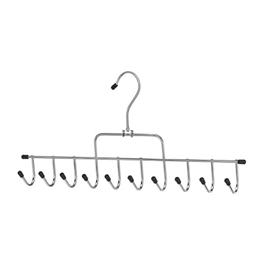 Cabide Whitmor com 10 ganchos para acessórios, cromado/preto