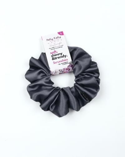 Image of Satin Scrunchies Hair Bands for Women | No-Damage Elastic Hair Ties for Ponytails & Buns | Fluffy & Stylish Rubber Bands | Large Size | Pack of 5