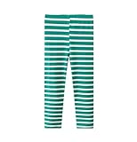 Meufam Toddler Baby Boys Girls Stripped Leggings Long Pants Full Length Cotton Footless Basic Leggings Tights Pants (1 Year,Green)