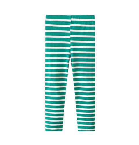 Meufam Toddler Baby Boys Girls Stripped Leggings Long Pants Full Length Cotton Footless Basic Leggings Tights Pants (1 Year,Green)