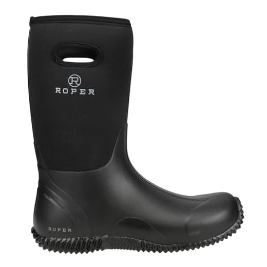 ROPER Mens Barnyard Pull On Rain Casual Boots Mid Calf - Black - Size 8 D