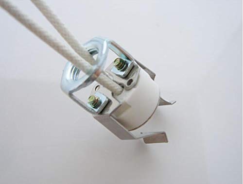 Custom Ceramic lamp Holder G4 G5.3 G6.35 with Wire high Temperature Resistance with Bracket Clip MR11 MR16 Halogen with Bracket Clip, Wire Length 40CM(with Bracket Clip Wire Length 40CM)