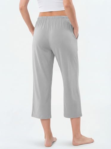 Image of Sexy Basics Women's Capri Lounge Pants | Stretch Comfort Soft Bottoms | Drawstring & Pockets | Multi Packs & Colors
