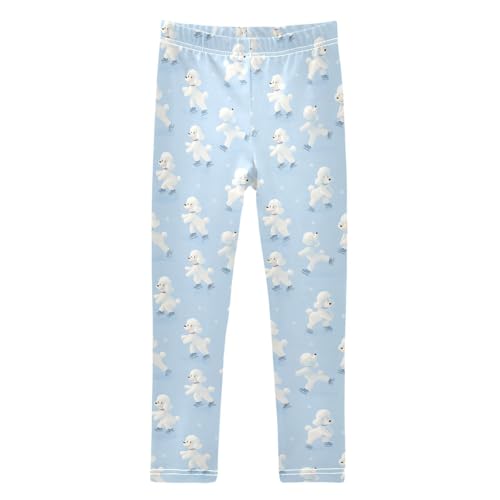 Girls Leggings Soft Toddler Ankle Length Bottoms Poodle Skating Kids Dance Yoga Pants 4-10 Years