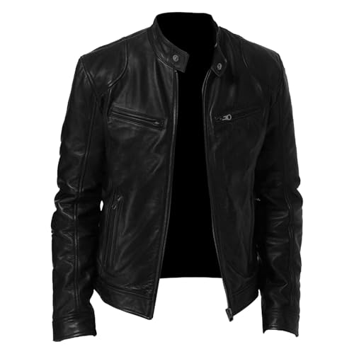 Veste bomber de moto homme pour rester au chaud avec style grâce au col montant