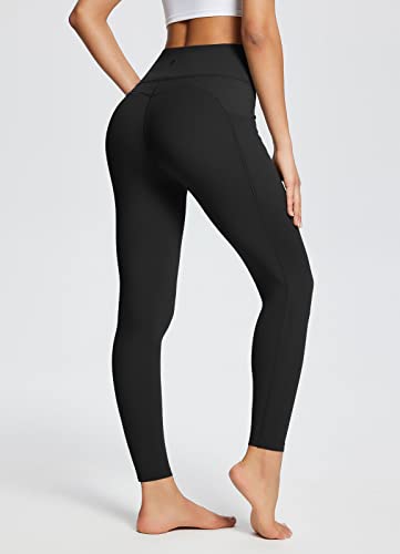 Baleaf 7/8 Workout Athletic Leggings For Women High Waist Soft Yoga Running Petite Ankle Pants With Deep Pockets Black L #TOP6