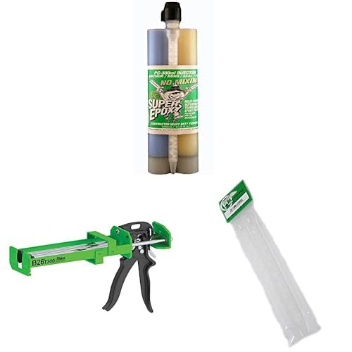 Project Kit Includes (4) PC Products - PC-Super Epoxy Adhesive Paste, Two-Part 300ml Cartridge, Translucent 3008, (Pack of 4) (1) PPM-300 Dispensing Gun, 300ml, 991503 and (24) Mixing Nozzles, 300ml