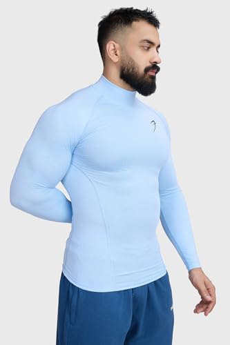 Image of Men Full Sleeves Slim Fit Compression High Neck Sports and Gym Tshirt