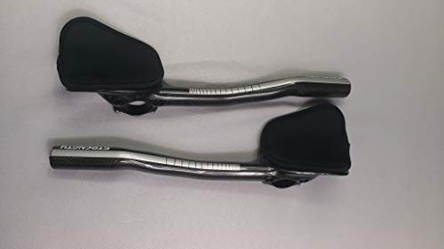 Strength Aero Bars TT Bike Armrest Handlebars Carbon Fiber Aerobar Triathlon 340mm Sliver Gloss for Mountain Bike and Road Bike 31.8mm - Thumbnail 3