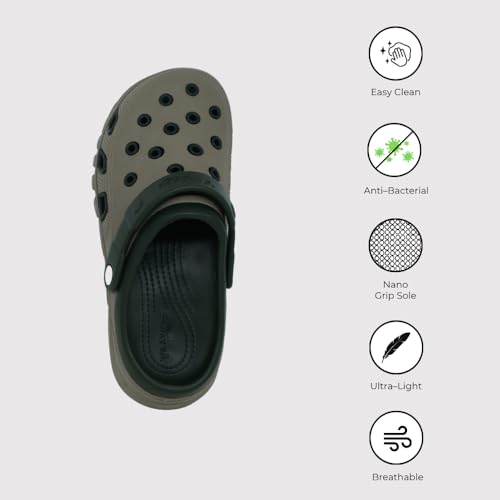 Image of Classic Men's and Women's Clogs, Black and Grey, Ultra-Light, Breathable, Anti-Skid, Quick-Dry Slip-On Water Sandals for Summer, Travel, and Casual Wear