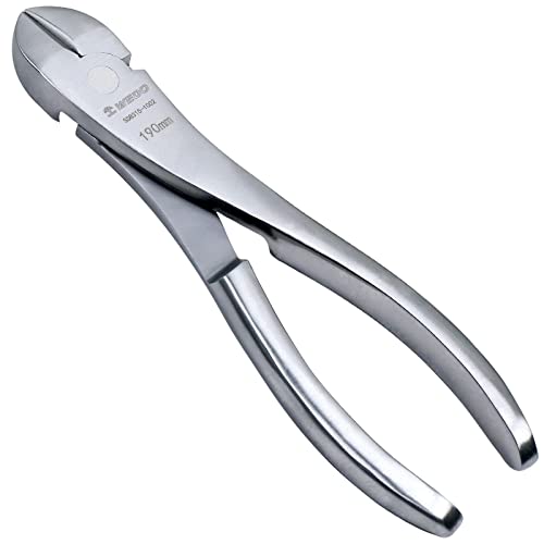 Wedo Diagonal Cutting Pliers With Angled Head,Stainless Steel Side Cutting Pliers 7",Wire Cutter,Corrosion Resistant,Rust Proof,Surface Without Chrome,Length 190Mm,Ergonomic Handle #TOP14
