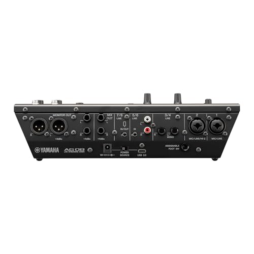 Image of Yamaha AG08 Black 8-Channel USB-C Audio Interface and Live Streaming Mixer | with DSP Effects, Cubase AI & WaveLab Cast